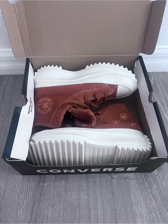 Converse Shoes - Converse High-Top Platform Sneakers - Rust Brown/White